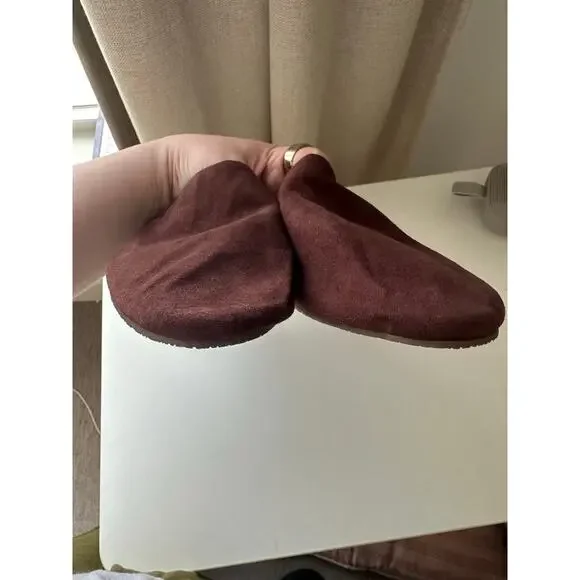 Tkees (9) Chocolate Brown Suede Slip On Mules Minimalist Quiet Luxury Vibes - Picture 5 of 6